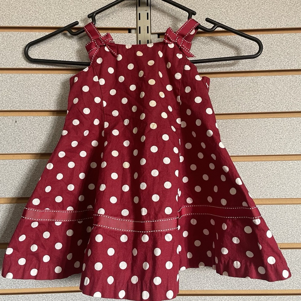 VTG Gymboree Red White Polk A Dot Sundress‎ 12 18 Months 2005 Line EUC